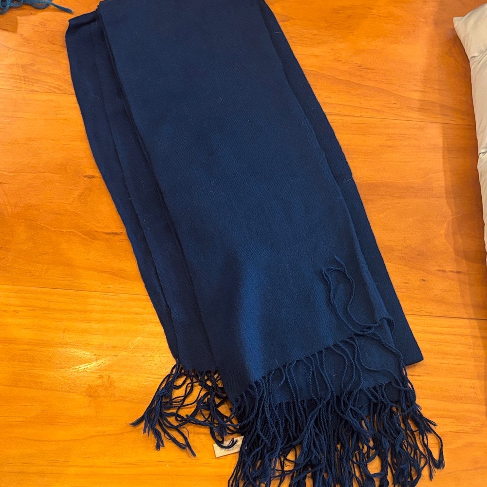 Nordstrom Deep Navy Fringe Scarf